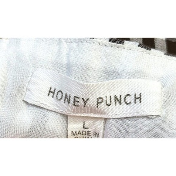 Honey Punch Brown Gingham Mini Dress Sundress Lined Womens Large Preppy Classic - Picture 4 of 15